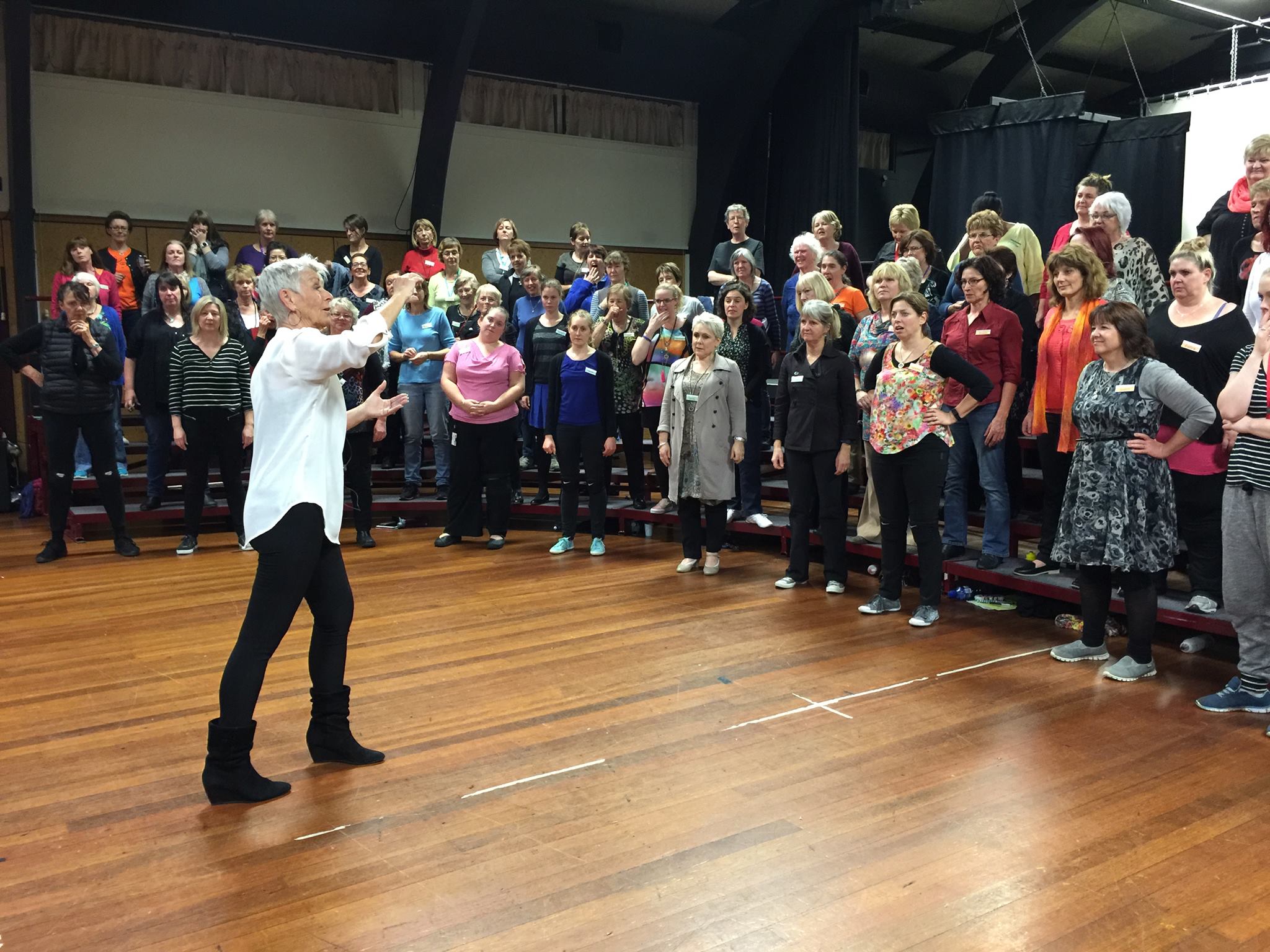 Christchurch City Chorus being coaching by Britt-Helene